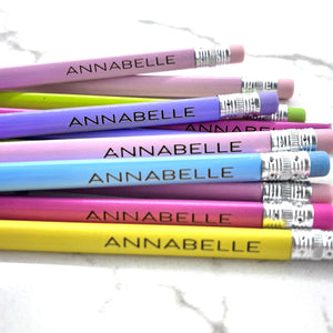 Personalized Pencils for Back to School, Pastel Colours