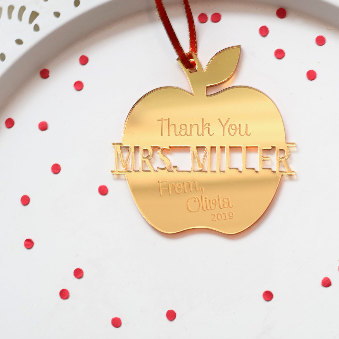 Personalized Christmas Ornament for Teacher Gift
