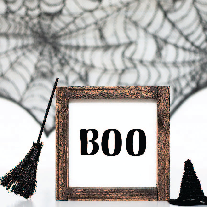 Boo Framed Halloween Sign Mini for Tiered Tray