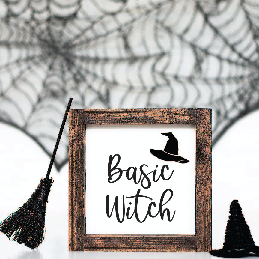 Basic Witch Framed Halloween Sign