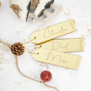 Stocking Tags, Customized Christmas Stocking Tags, Gold, Rose Gold, Silver or Wood 2