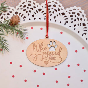 Rescue Dog Christmas Tree Ornament Gift