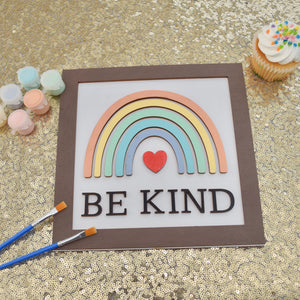 DIY Rainbow Kit Framed Sign For Kids
