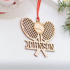 Tennis Christmas ornament personalized with name