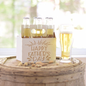 Happy Father's Day beer carrier gift with bottles of beer in it