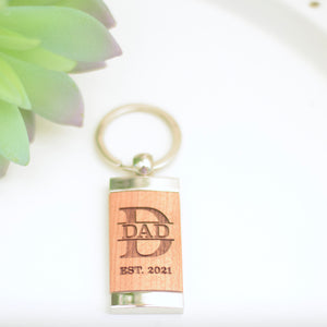 Dad Established 2021 Keychain for First Father's Day