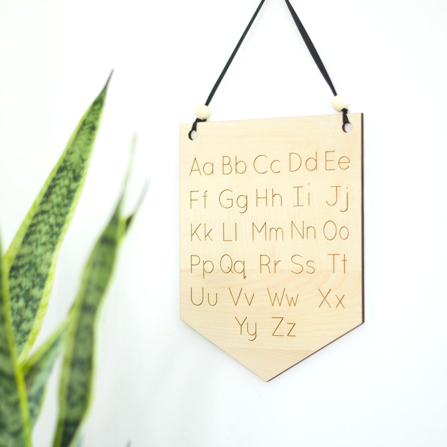 Wooden Alphabet Sign for Kids Room or Teacher End of Year Gifts