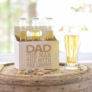 Dad the man the myth the legend cardboard beer carrier for Father's Day