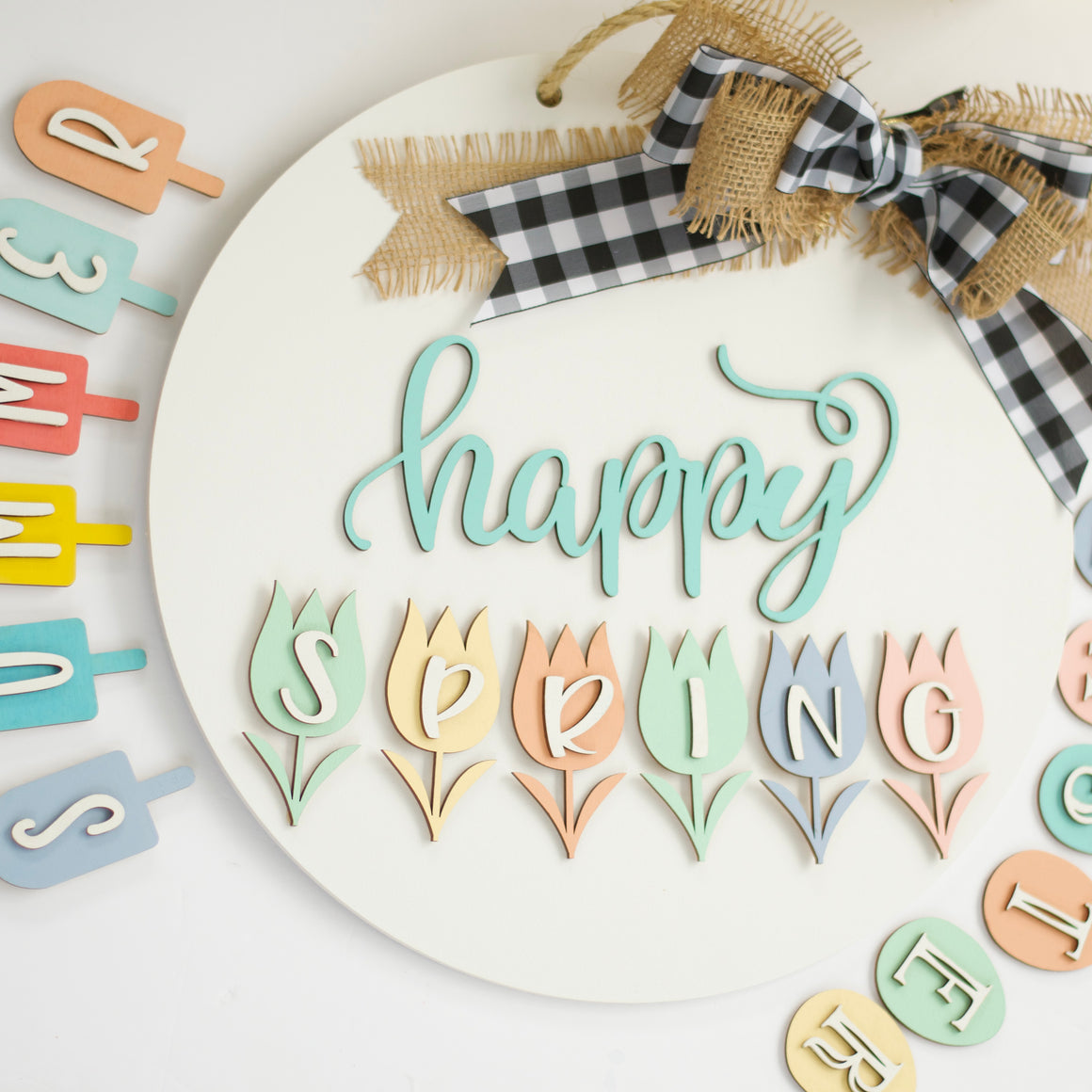 March 11 DIY Paint Party - Happy Spring Round Changeable Sign