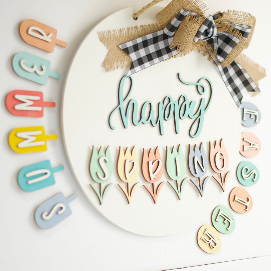 March 11 DIY Paint Party - Happy Spring Round Changeable Sign