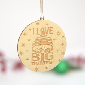 I love big Dumps snowboarder ornament for Christmas tree 