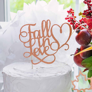 Fall in love bridal shower cake topper