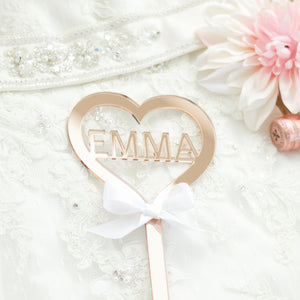 Rose gold heart wand for wedding