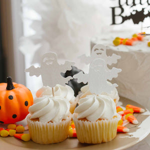 white ghost cupcake toppers for halloween