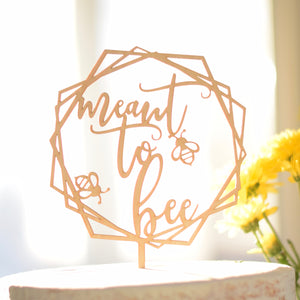 meant to bee geometric cake topper with bees