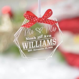 Mr and Mrs personalized Christmas ornament