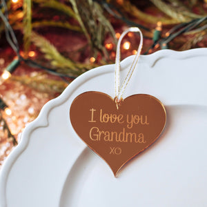 I love you grandma gift sitting on white plate