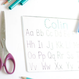 Personalized Alphabet Tracing Dry Erase Board, Back to School