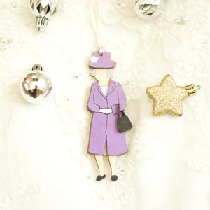 Queen Elizabeth II Memorabilia, Her Majesty the Queen Christmas Ornament, Hand Painted