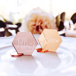 Rose Gold and Gold Place cards