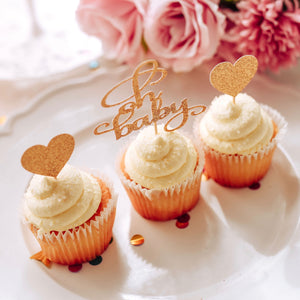 Gold Cupcake toppers for a baby shower or gender reveal