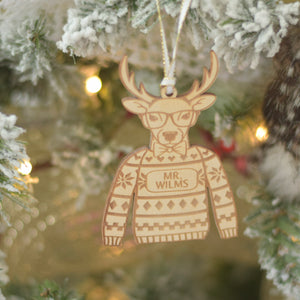 Ugly Sweater Ornament on a Christmas Tree