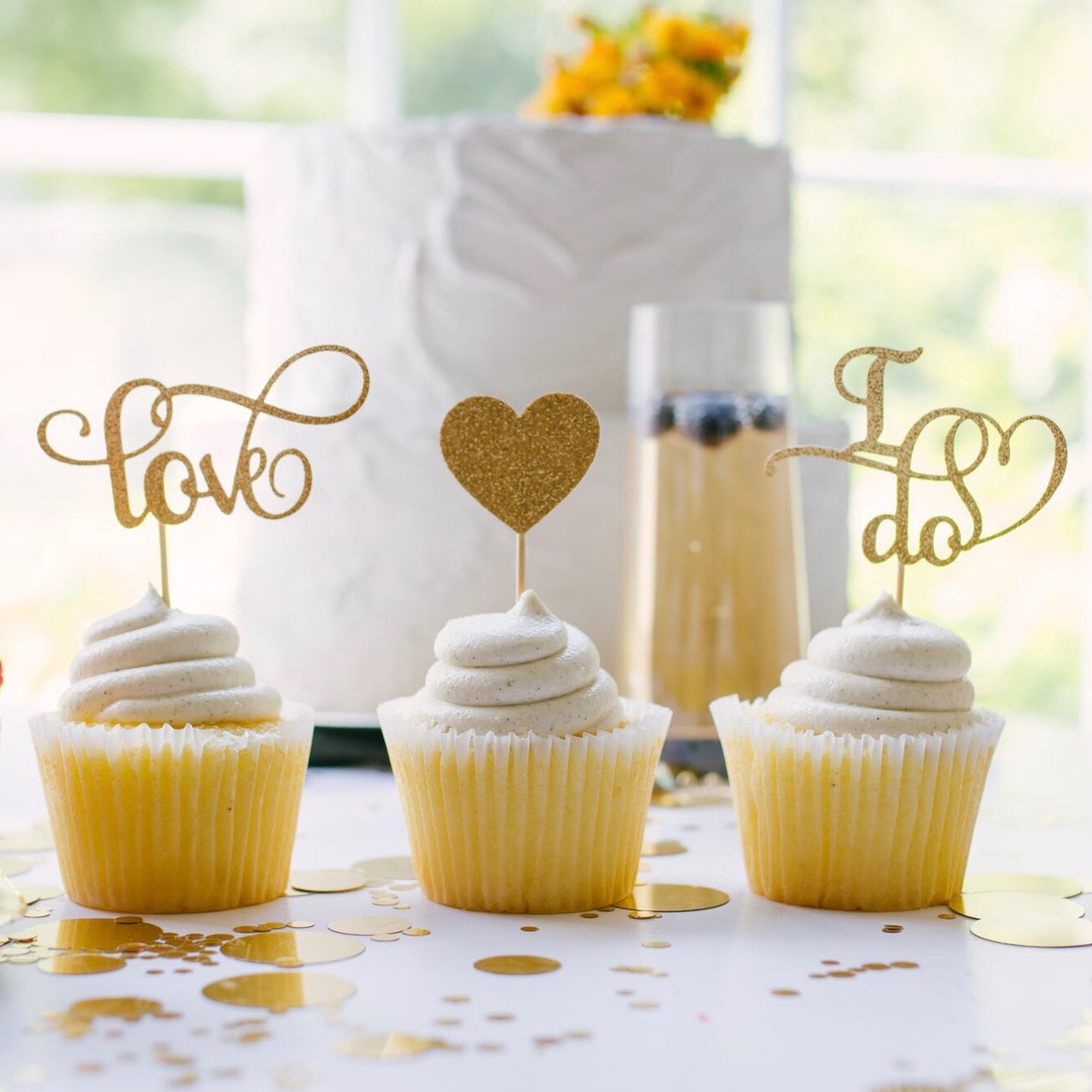 Love heart and I do cupcake toppers