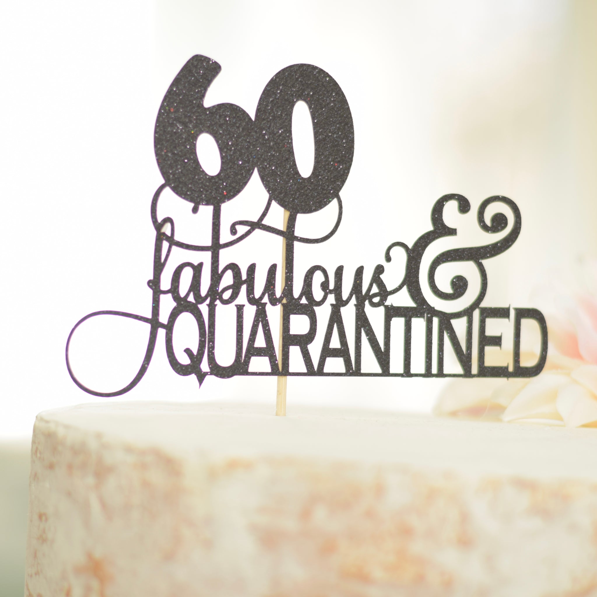 60th Birthday Party Gold Metal Cake Topper | Party World