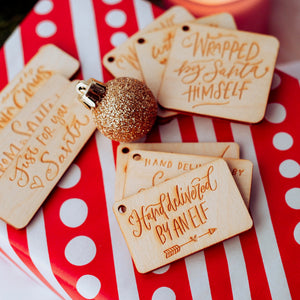 Wooden Christmas gift tags