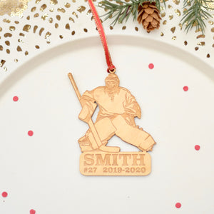 Goalie Christmas Ornament Personalized