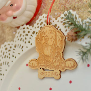Golden Retriever Ornament for Christmas Tree Personalized with Name
