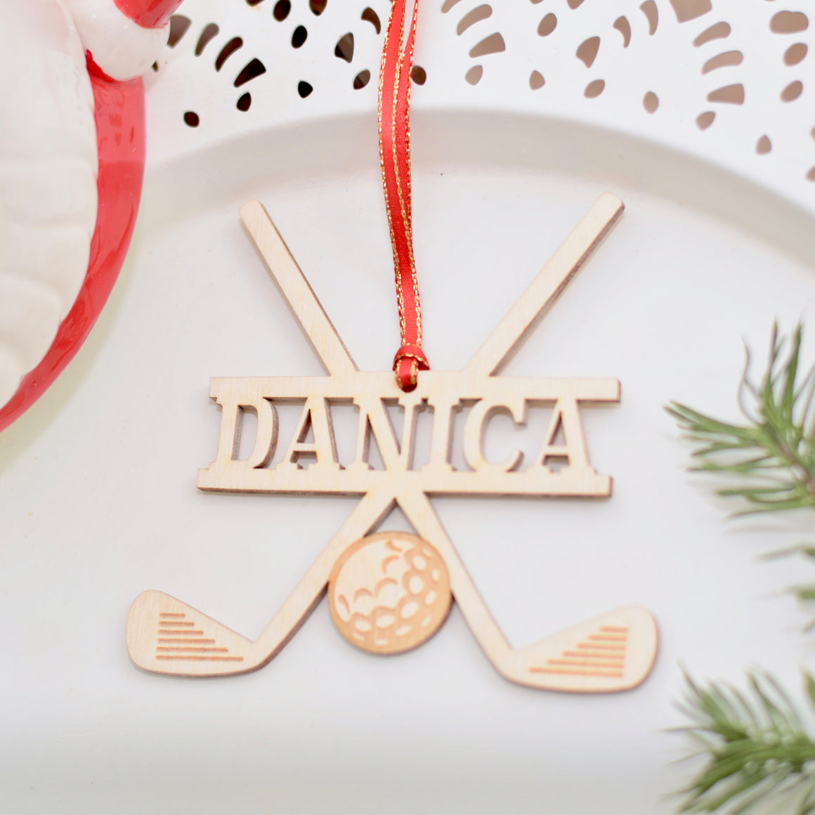 Golf Ornament on plate, Golf gifts for dad