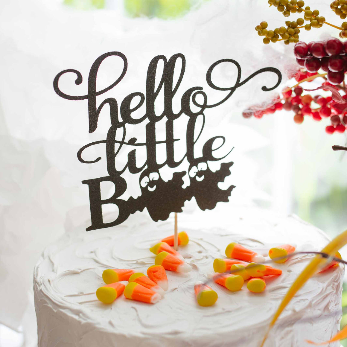 hello little boo halloween baby shower cake topper