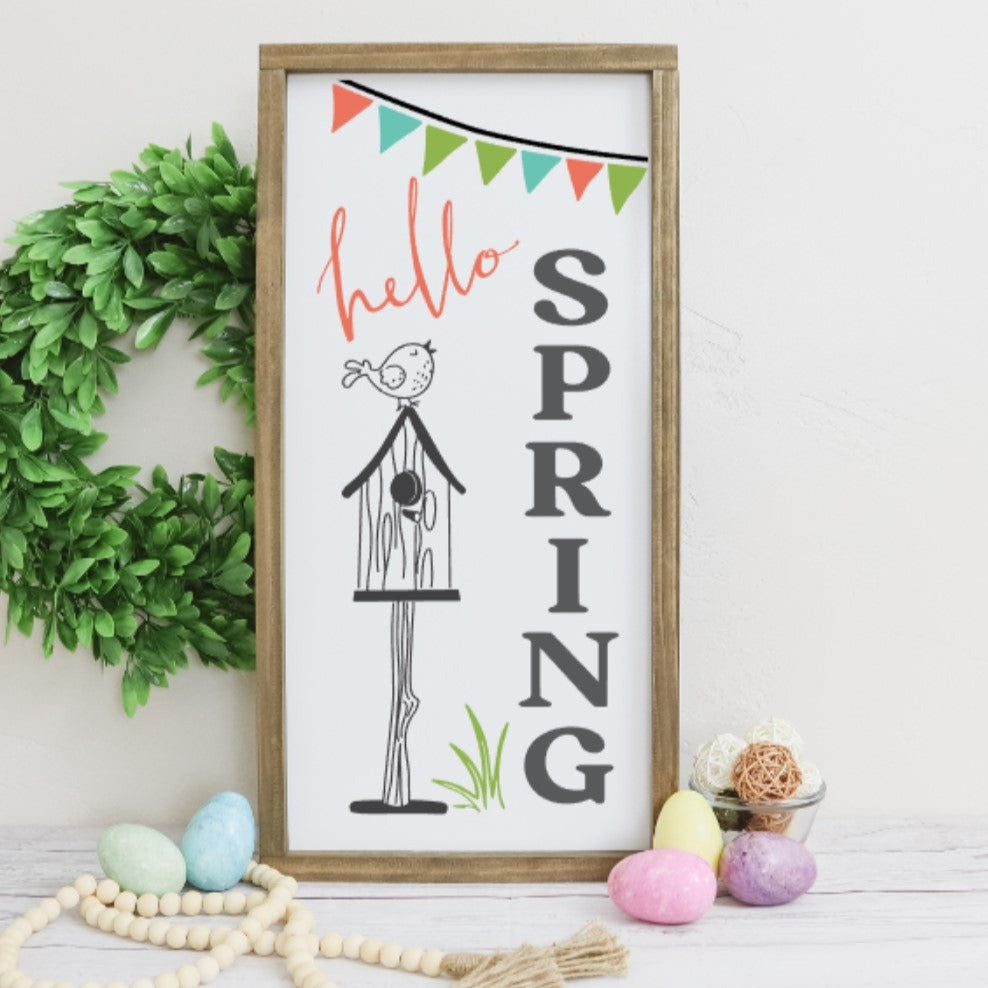 March 11 - Spring DIY Paint Sign - Hello Spring Vertical