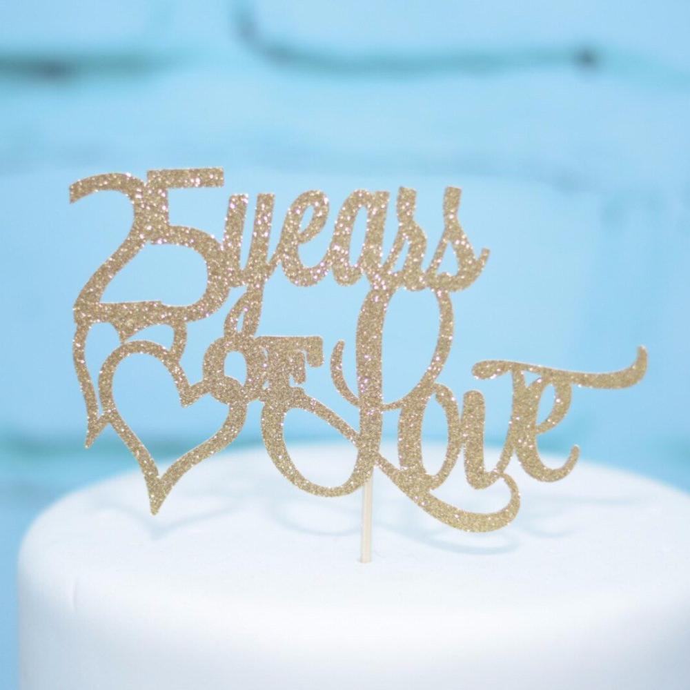 25th Anniversary Acrylic Cake Topper - Wedding Collectibles