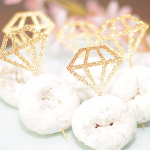 gold sparkle diamond donut picks