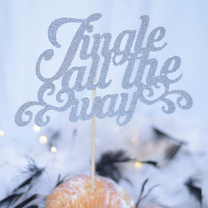 Jingle All The way silver card stock cake topper 
