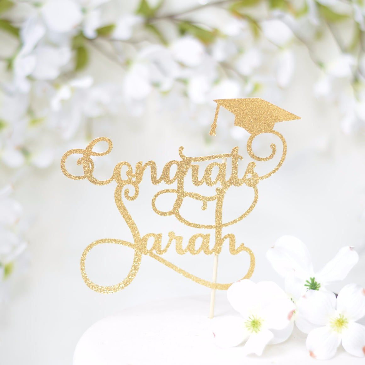 Congrats Graduation Cake Topper With Personalized Name
