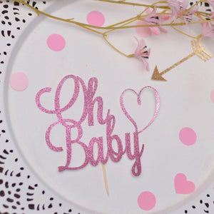 Oh Baby Cake Topper With Heart for Baby Shower