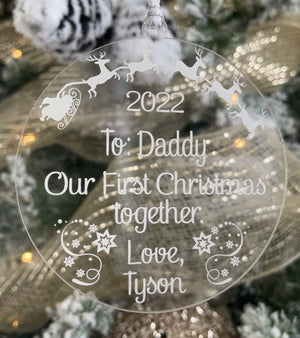 To Daddy Christmas Ornament Gift for New Dad