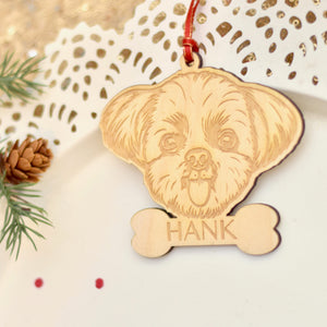 Shih tzu dog ornament personalized