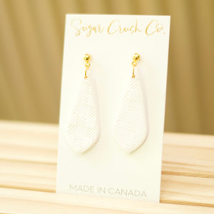 Handmade Clay Earrings, White Fall Earrings Canada