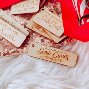 hand delivered by Santa Claus gift tag